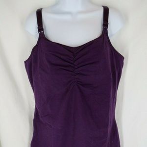 Glamour Mom Nursing Tank Top Bra Purple Womens